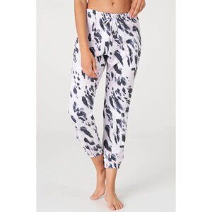Onzie Flow Cropped Jogger Sweatpants, Calico, Pink/Grey